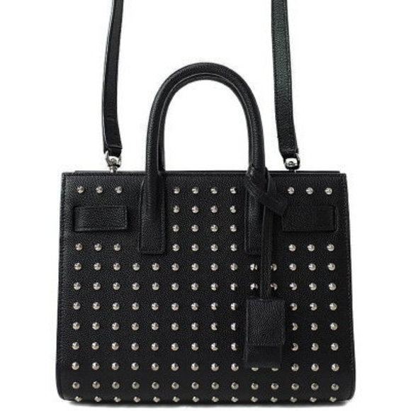 SAINT LAURENT PARIS Studded Leather Bag - Picture 1 of 8